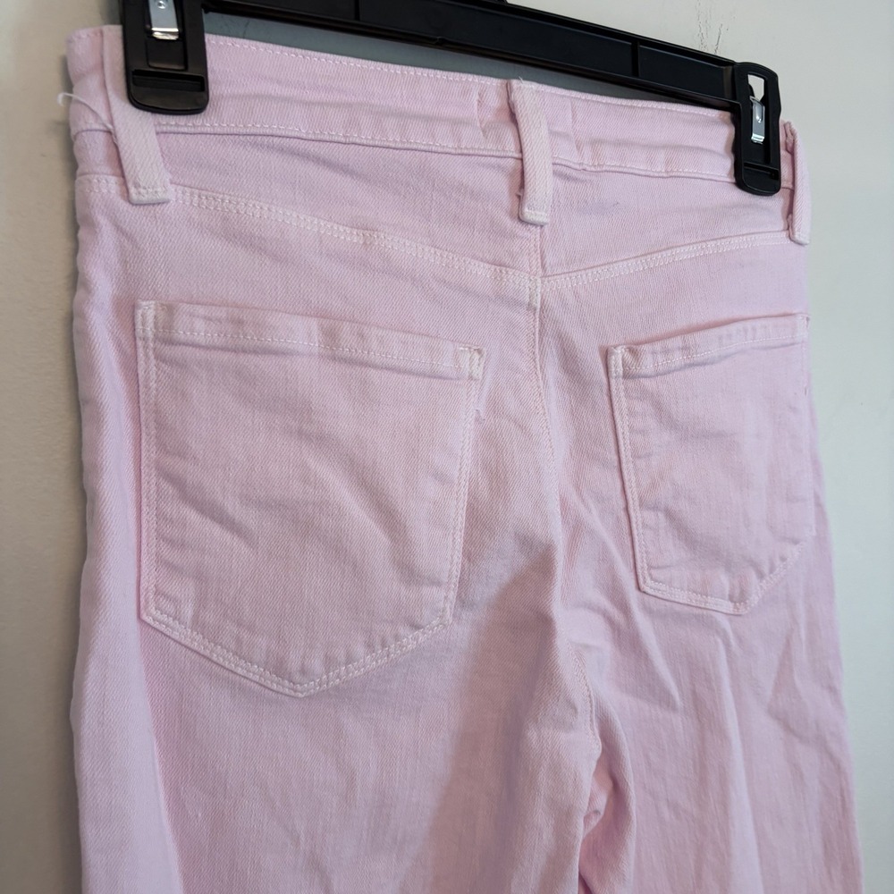 L'AGENCE Mira High Rise Cropped Micro Boot Jeans Lilac Snow Pink Sz 25 Soft Girl - Picture 4 of 5